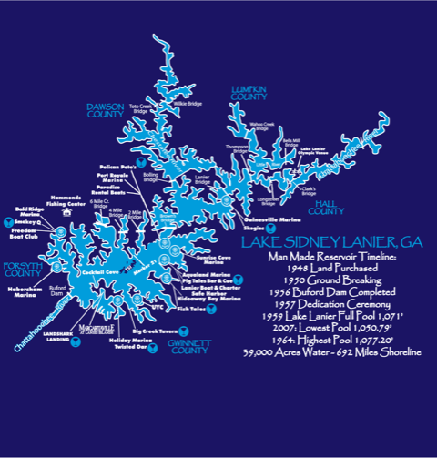 LAKE LANIER MARINA MAP