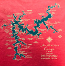 Load image into Gallery viewer, LAKE ALLATOONA LAKE MAP T-Shirt